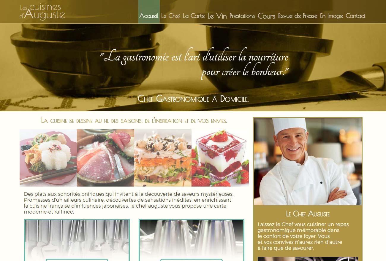 Visuel de la page d'accueil de Chef Auguste.